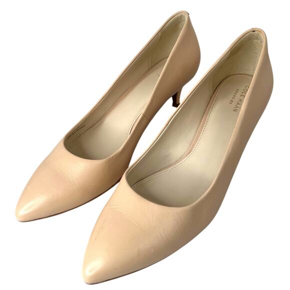COLE HAAN Grand OS Quincy Kitten Heel Pump in Nude Women's 11B Narrow - Picture 3 of 11